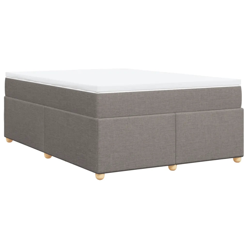 vidaXL Giroletto a Molle con Materasso Tortora 140x190 cm in Tessuto