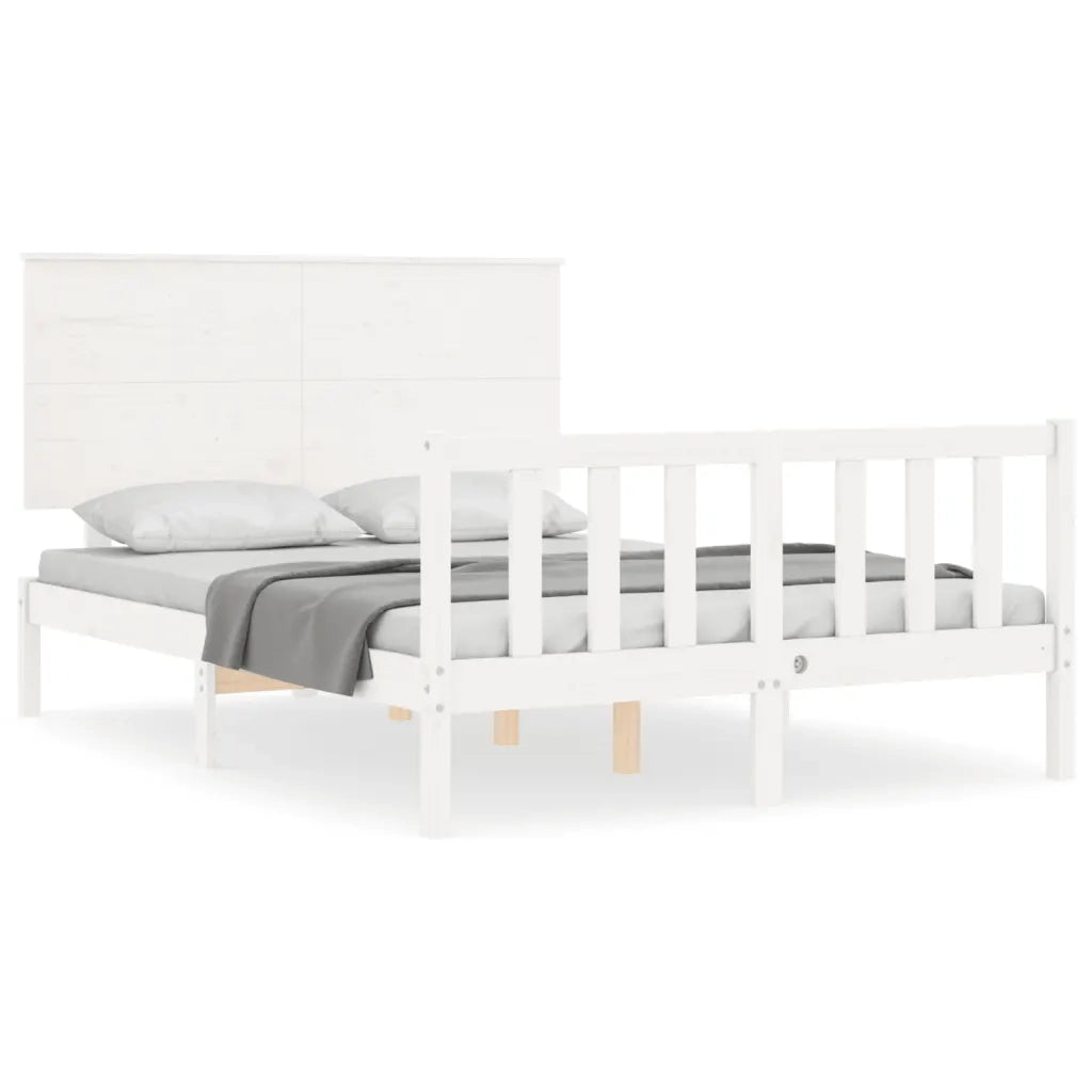 Giroletto senza Materasso-Struttura Letto Bianco 120x200 cm Legno Massello Pino 184754