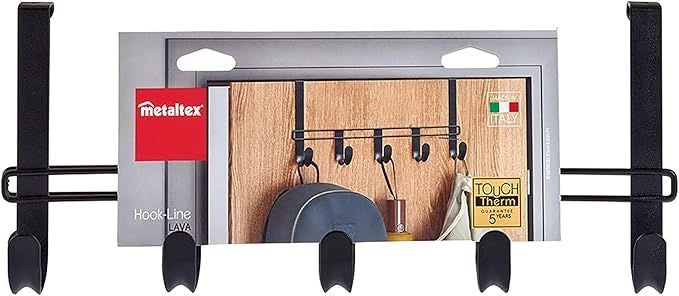 APPENDIABITI PER PORTA CON 5 GANCI METALTEX LAVA NERO OPACO