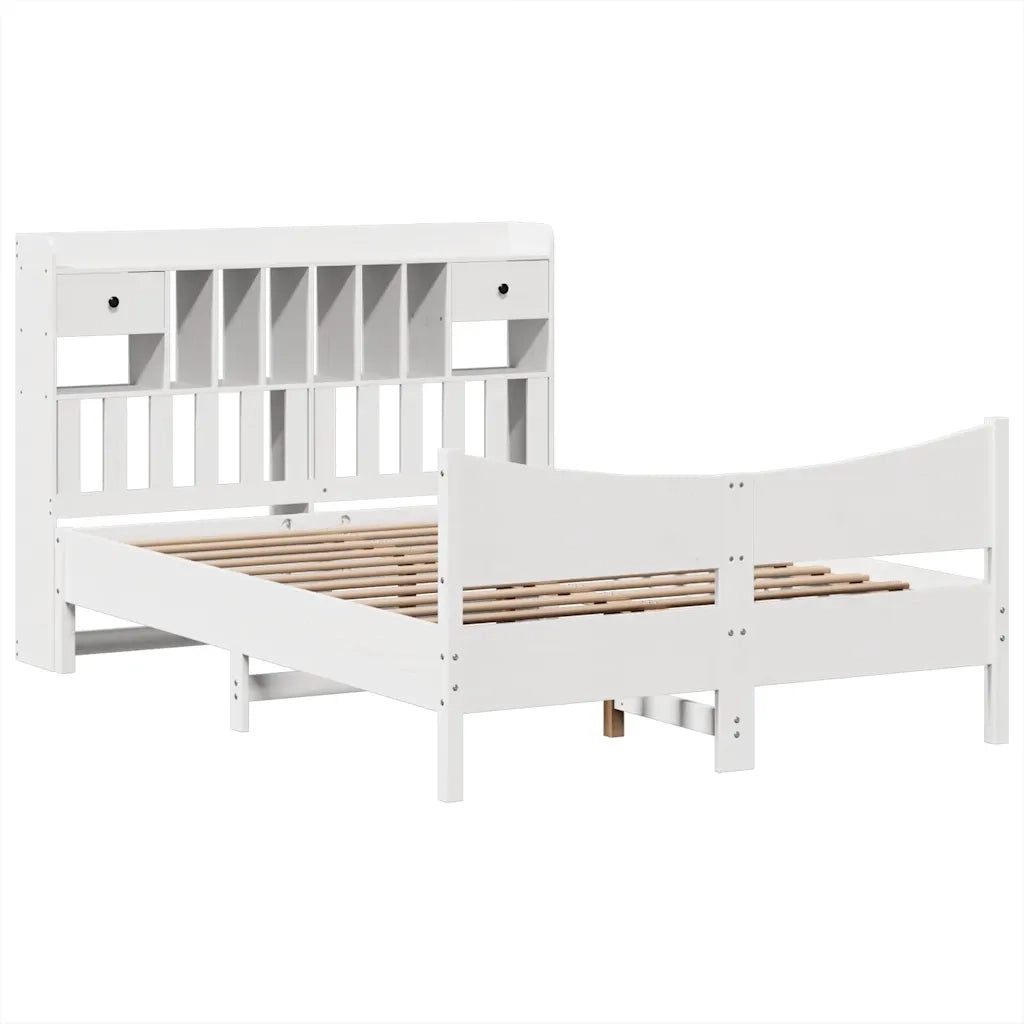 Letto senza Materasso Bianco 140x190 cm Legno Massello di Pino