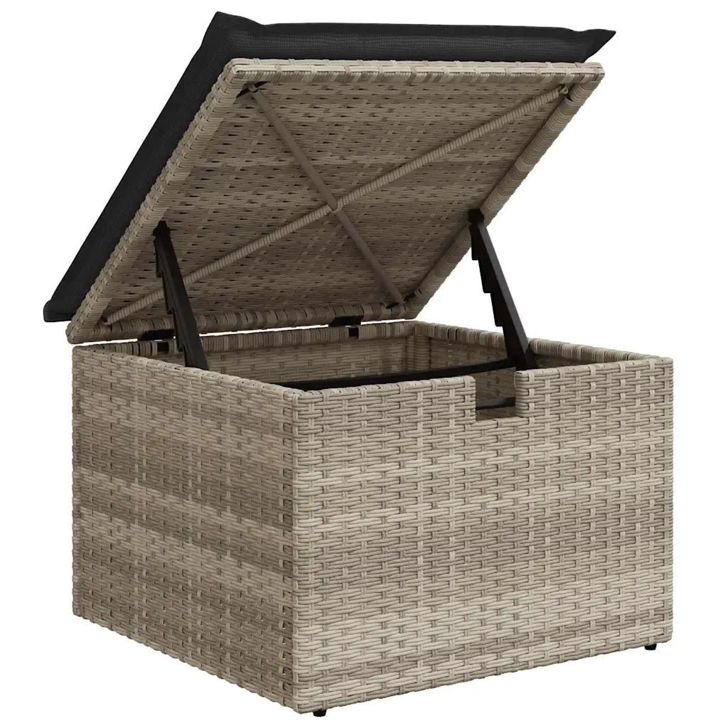 Set Divani da Giardino 7pz con Cuscini Grigio Chiaro Polyrattan 3325298