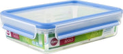 Contenitore a cassetti rettangolare con coperchio 12 litri 100% ermetico - trasparente/blu scatole congelatore