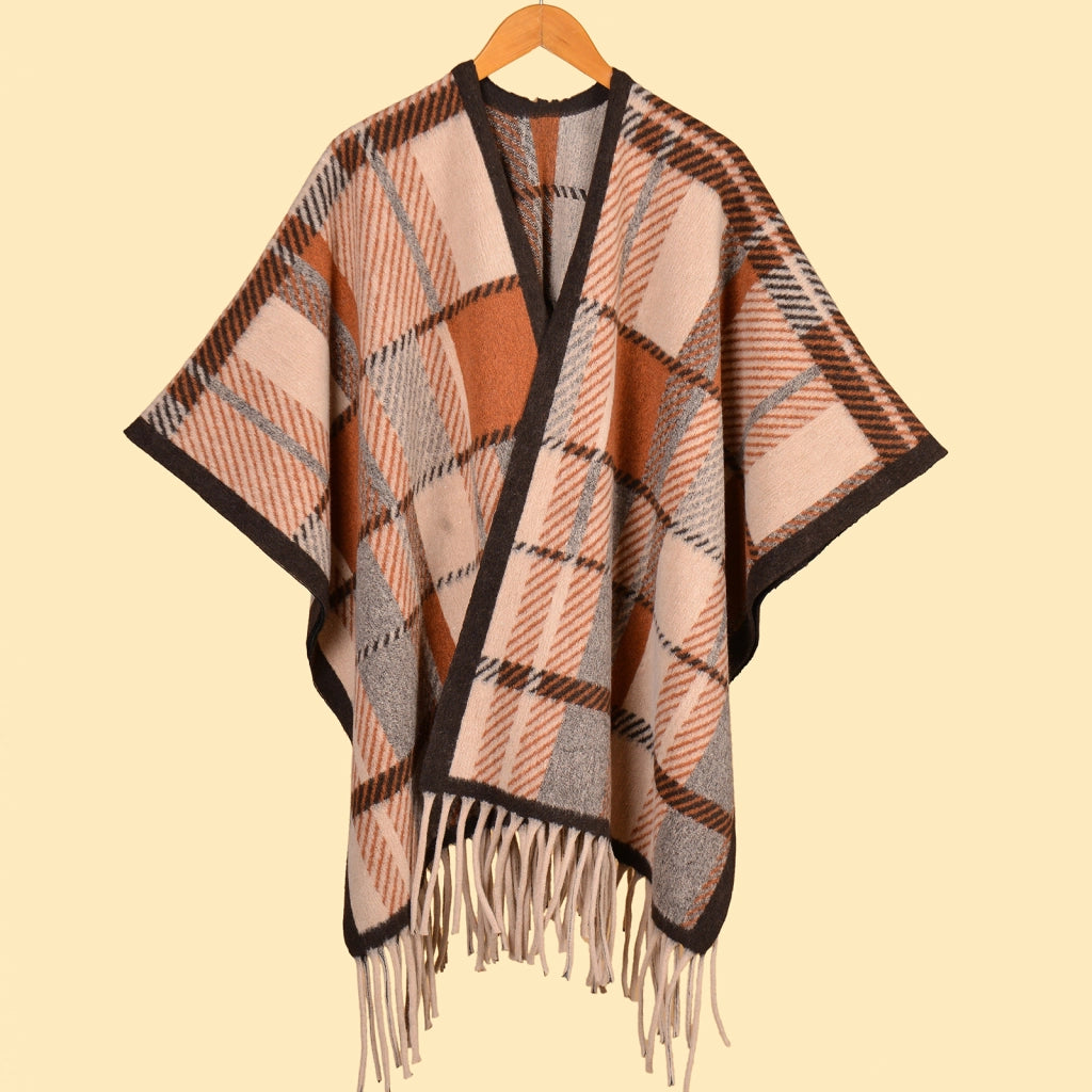 Sciarpa grande, semplice ma sofisticata, in stile etnico delle praterie, mantella, sciarpa in cashmere