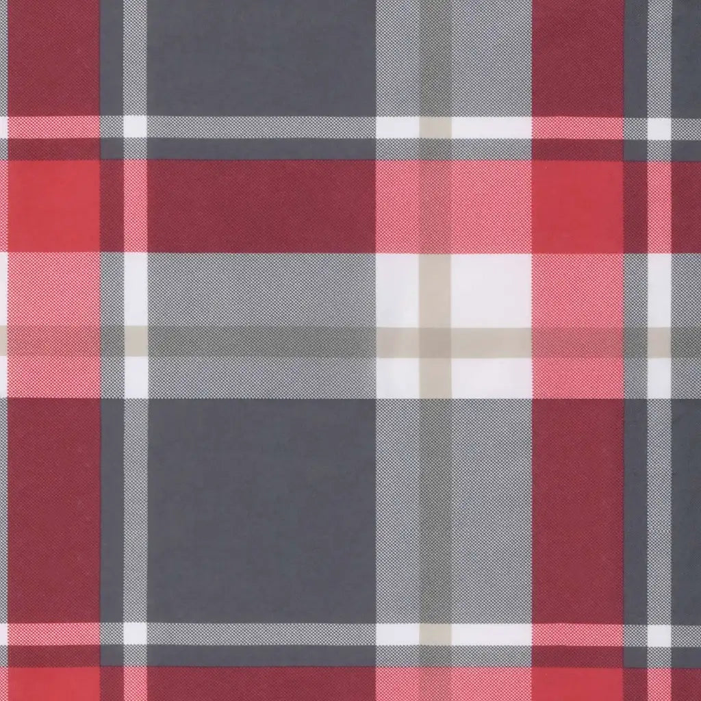Cuscino per Panca a Quadri Rossi 120x50x3 cm Tessuto Oxford 314084