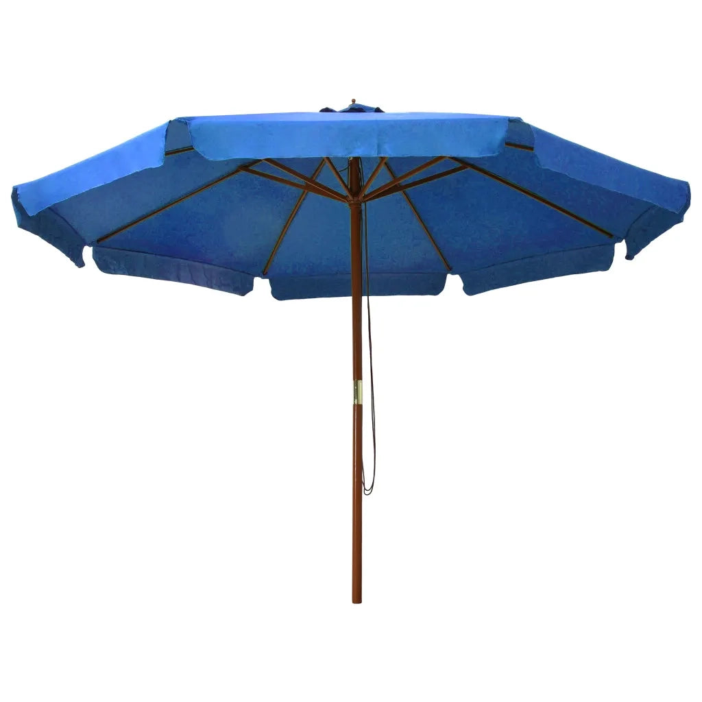 Ombrellone da Esterni-Ombrello da giardino con Palo in Legno 330 cm Azzurro