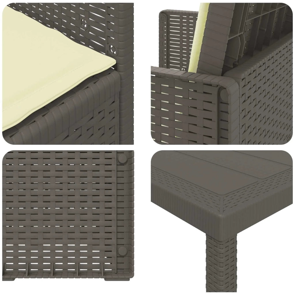 Set da Pranzo per Giardino 7 pcs Grigio chiaro e panna PP 3430083