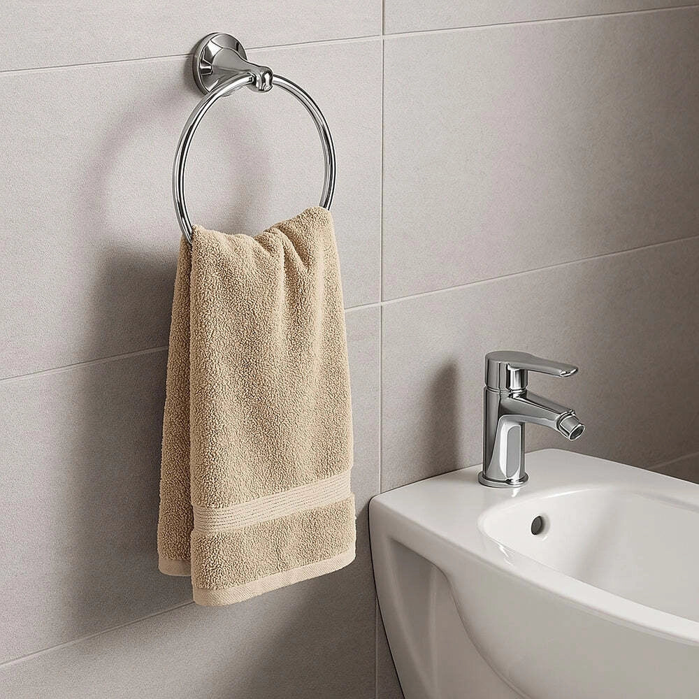 Set Da Bagno 6 Pezzi Cromato vetro accessori bagno moderno Porta Asciugami 69984