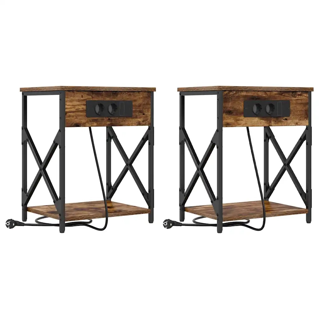 Armadio da Notte 2 pcs Rovere fumé 41 x 31 x 51 cm 859510