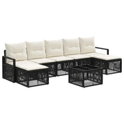 Set Divano da Giardino 8 pcs Nero polyrattan 3435799