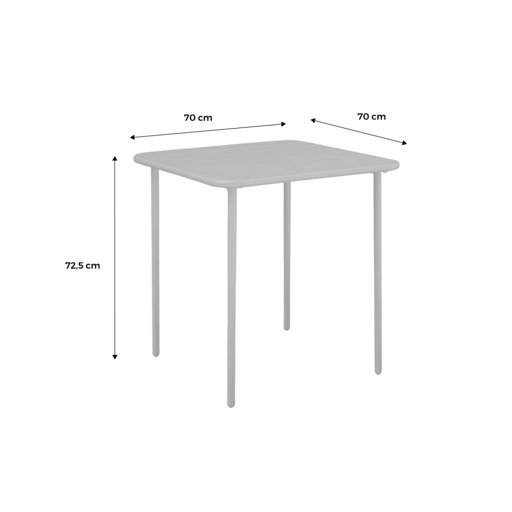 Tavolo da giardino in metallo 2 posti, 70cm, verde
