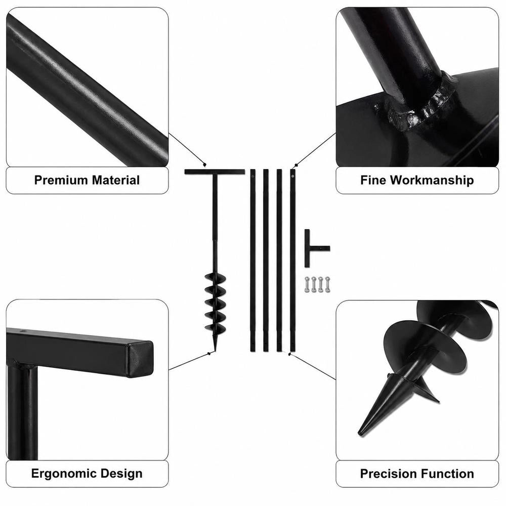 Earth Auger With Handle, 100 Mm Extension Tube, 5 M