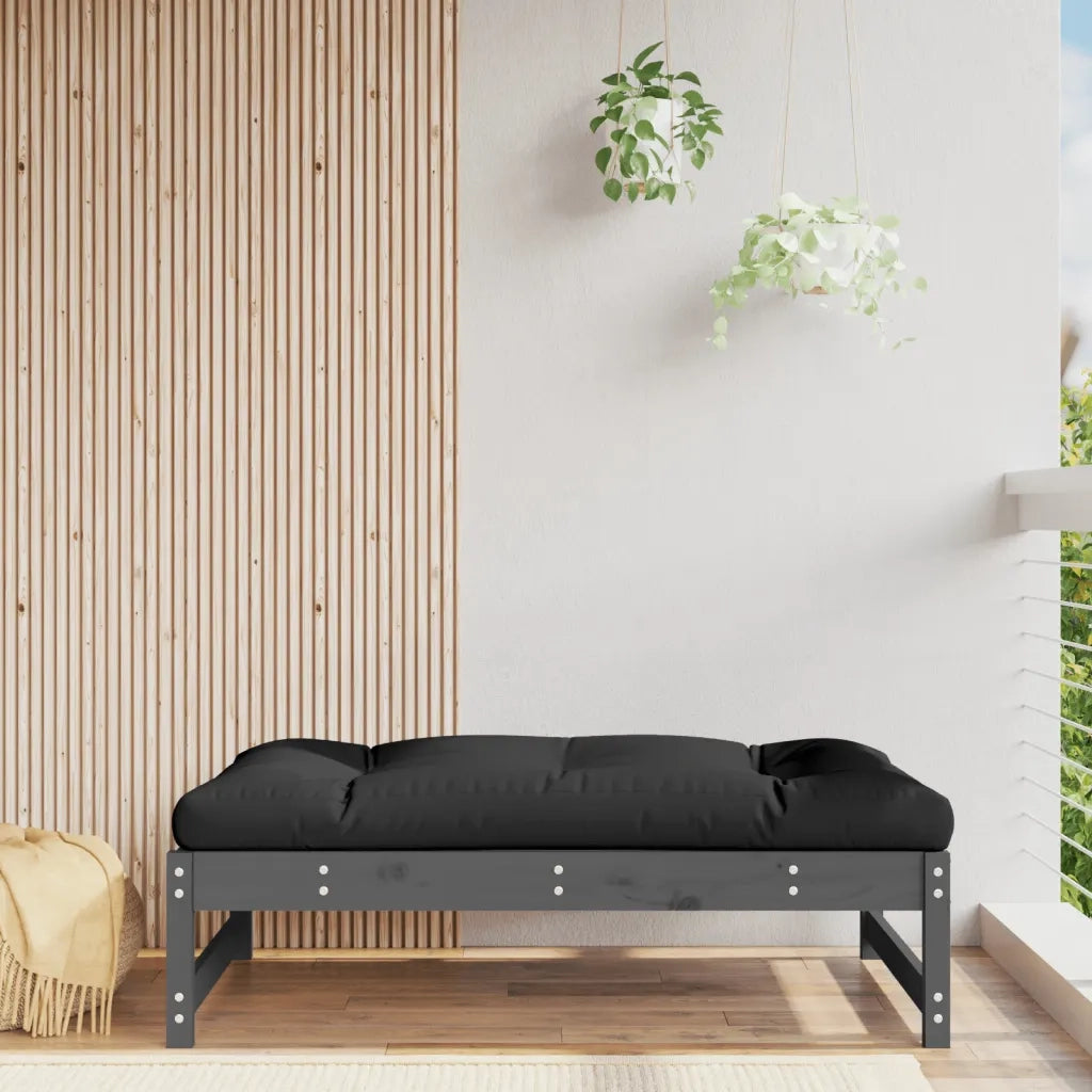 Sedia da giardino-Poggiapiedi da Giardino 120x80 cm Legno Massello di Pino Grigio 411039