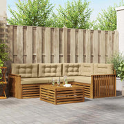 Set di divani da esterno con cuscino 5 pcs Naturale e Beige
