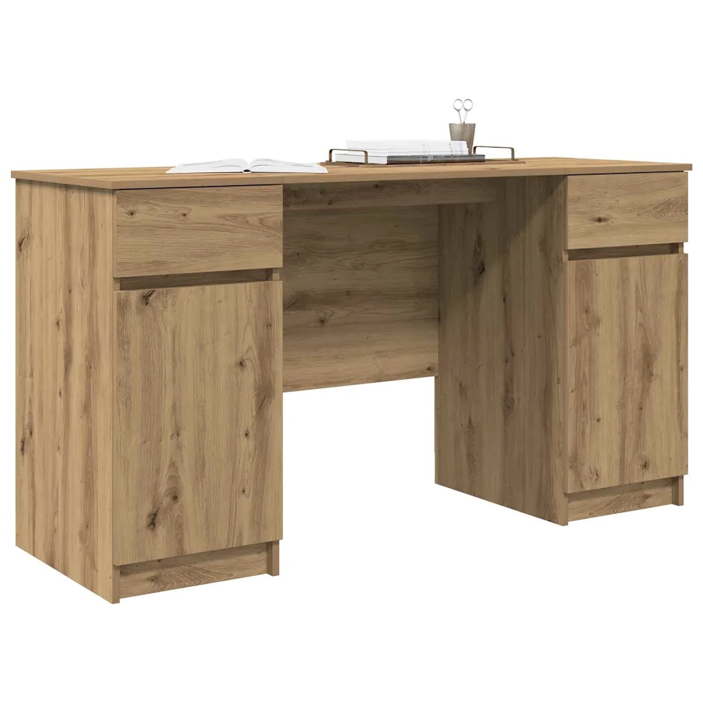 Scrivania | Tavolo da Ufficio rovere artigianale 140 x 49 x 76 cm Legno multistrato