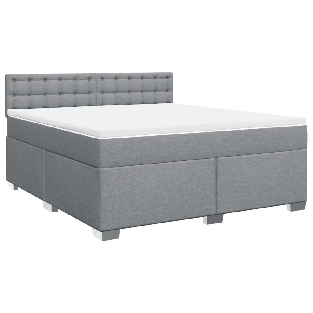 vidaXL Giroletto a Molle con Materasso Grigio Chiaro180x200 cm Tessuto
