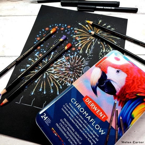 Set di Pastelli a Penna di 24 - Punti Sferici - Alta Qualità - Compatto - Tessitura Liscia - Disegno e Colorazione - Qualità Professionale 2305857