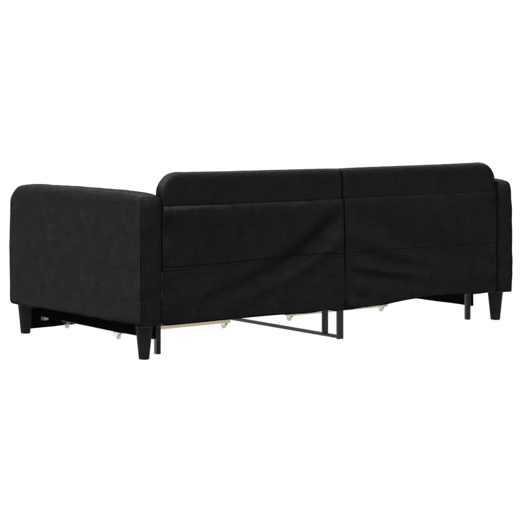 Divano Letto Estraibile con Cassetti Nero 100x200 cm in Tessuto 3196859