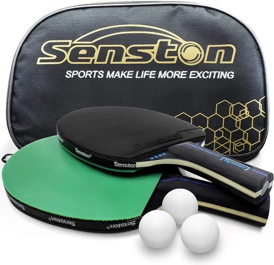 Set di racchette da ping-pong professionale, 2 racchette e 3 palline da ping-pong, ideale per 2 giocatori