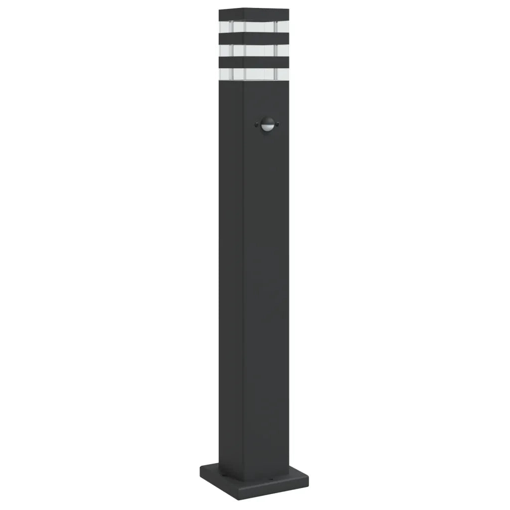 Lampada da Terra per Esterni con Sensore Nera 80cm in Alluminio 4006401