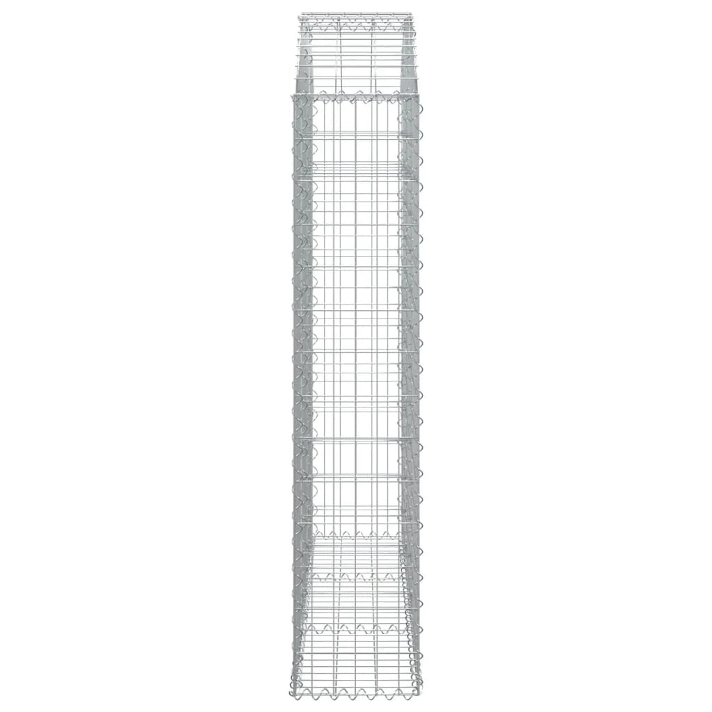 Gabbione cesto gabbia recinzione muro di contenimento ad arco 150 x 30 x 140/160 cm ferro zincato Argento 02_0039972