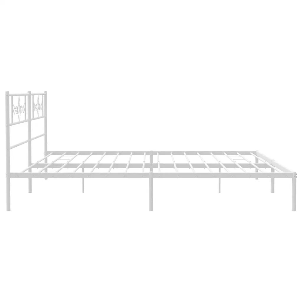 Giroletto con Testiera-Struttura Letto con testiera Metallo Bianco 183x213 cm 679570