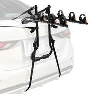 Portabici Posteriore Universale per Auto, Portabici da Portellone per 3 Bici con Lunghezza e Angolo Regolabili, Portata 45 kg, Portabiciclette per Bagagliaio Pieghevole per SUV e Berline