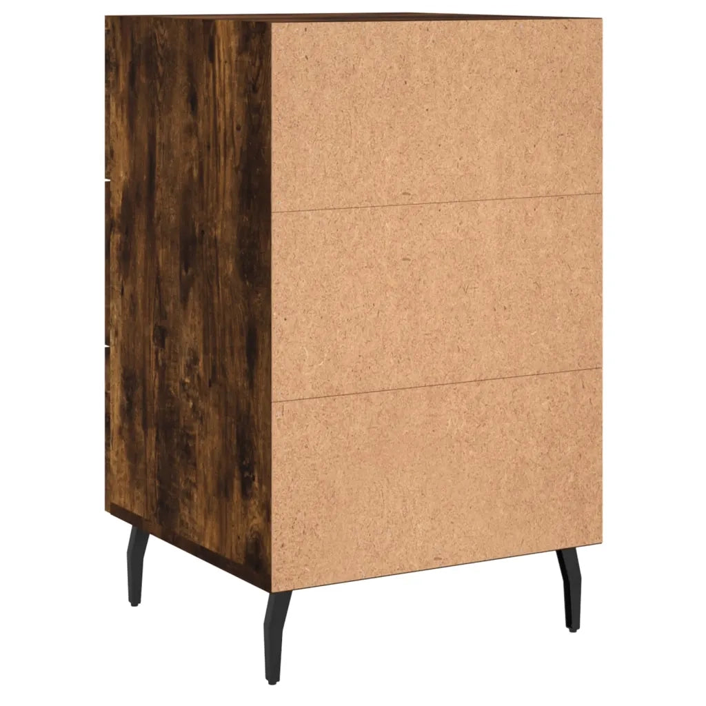 Comodino | Armadio da Notte | Mobiletto da notte Rovere Fumo 40x40x66 cm in Legno Multistrato