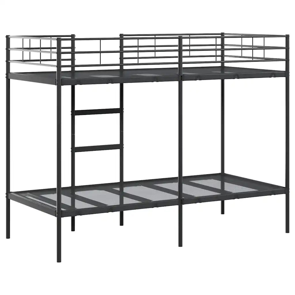 Letto a Castello senza Materasso Nero 100x190 cm in Acciaio 42000323
