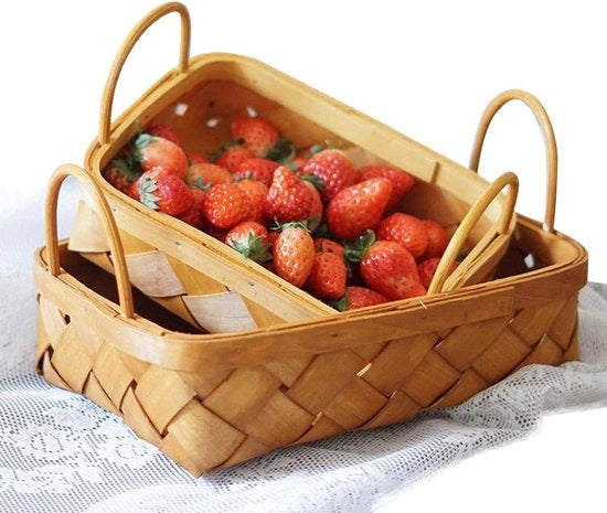 Set di contenitori di conservazione, 2 contenitori, cestini intrecciati, contenitore per frutta e verdura, contenitore per rifiuti di cucina, contenitore per snack giocattolo e imballaggio (grande e piccolo)