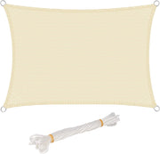 Vela ombreggiante 4x5m in HDPE 180 g/m² Traspirante Tenda a Vela Parasole Rettangolare Protezione Solare Respirante Anti UV Giardino Esterni Beige