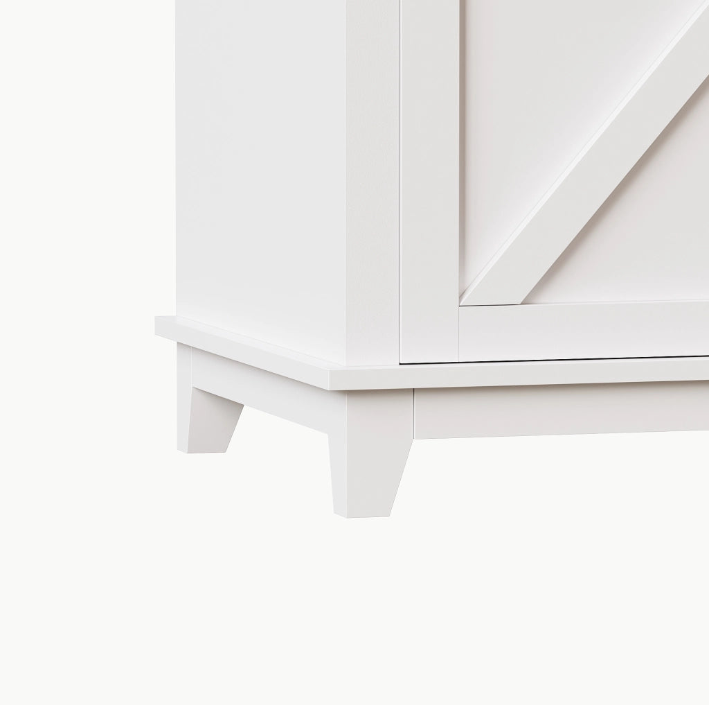 Credenza 105x38.4x180 cm con illuminazione LED; MDF; bianco