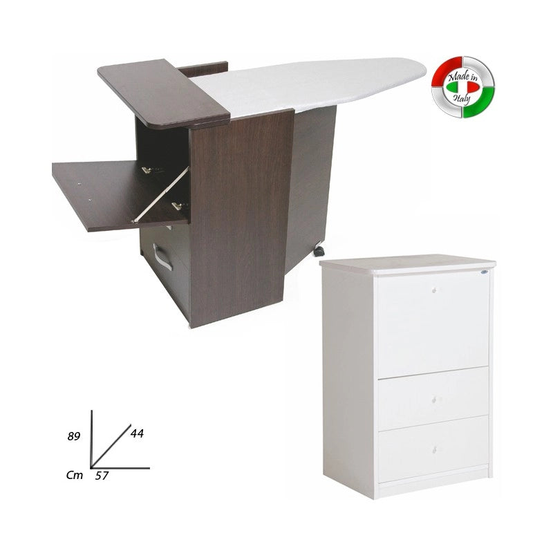 Mobile asse stiro bianco frassinato con 3 cassetti cm 44x57xH.89