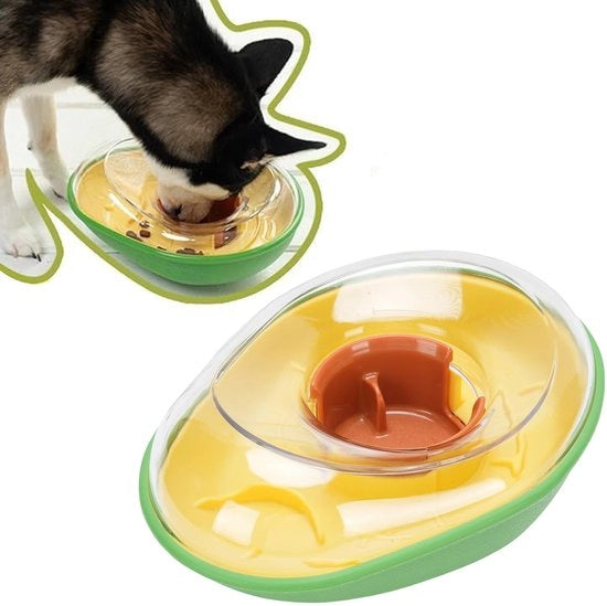 Ciotola per Cani in Plastica Premium - Forma di Avocado - Progetto di Alimentazione Autocontrollato - Sostenibile - Design Carino - Utilizzo affidabile - Ciotola per Cibo per Cani