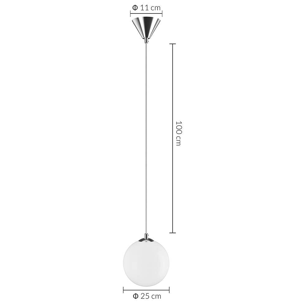 Lampadario Lampada Sospensione Sfera 25 cm Design Moderno Paralume Vetro E27