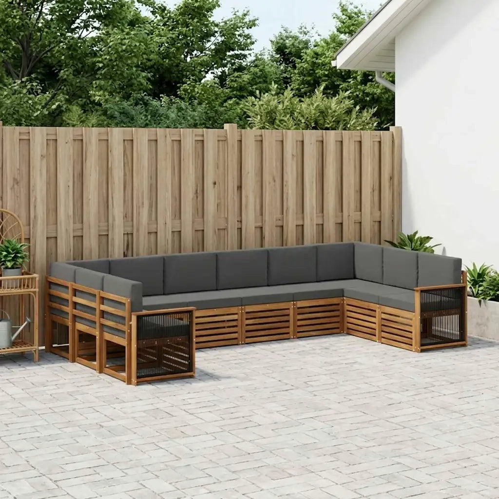 Set divano sezionale con cuscino 7 pcs Naturale e Antracite 3384893