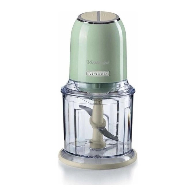 Ariete 438, Tritatutto Vintage, Chopper e Tritaghiaccio, 2 velocità, 4 lame in Acciaio Inox, Tazza graduata 600 ml, 400 W, Verde