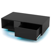 Tavolino moderno con cassetto e scomparto 95 x 55 x 31 cm atmosfera accogliente MDF nero 20_0013760