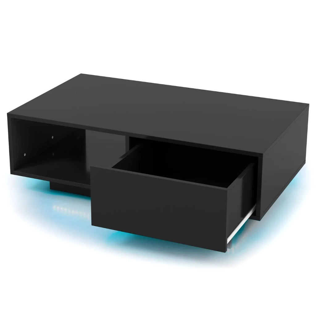 Tavolino moderno con cassetto e scomparto 95 x 55 x 31 cm atmosfera accogliente MDF nero 20_0013760