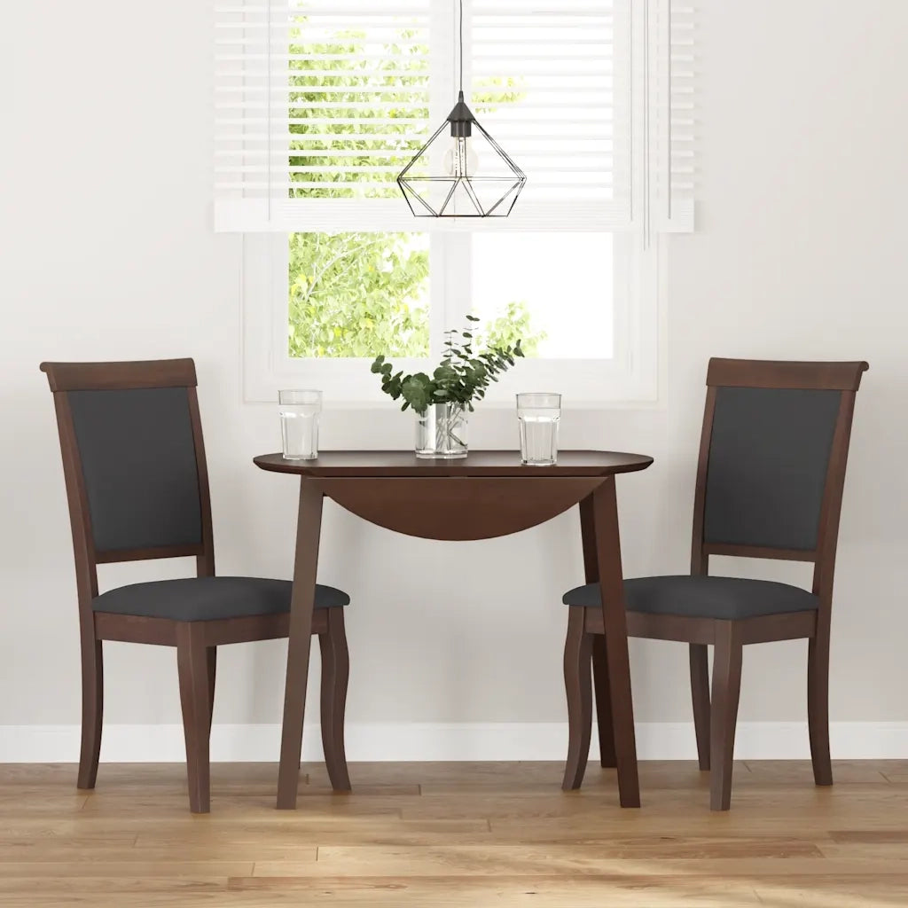 Sedie da Pranzo con Cuscini 2pz Marrone Legno Massello di Hevea 4102487