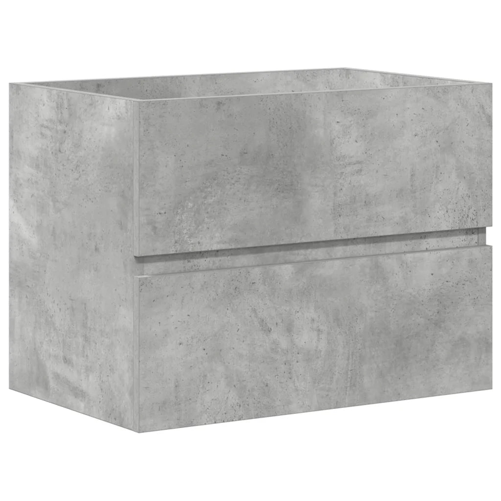 Set Mobili da Bagno | Armadio da bagno 2 pz Grigio Cemento in Legno Multistrato