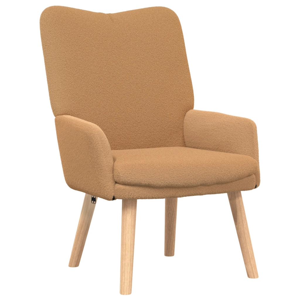 Poltrona Rilassante Beige in Tessuto Curly Simile Lana