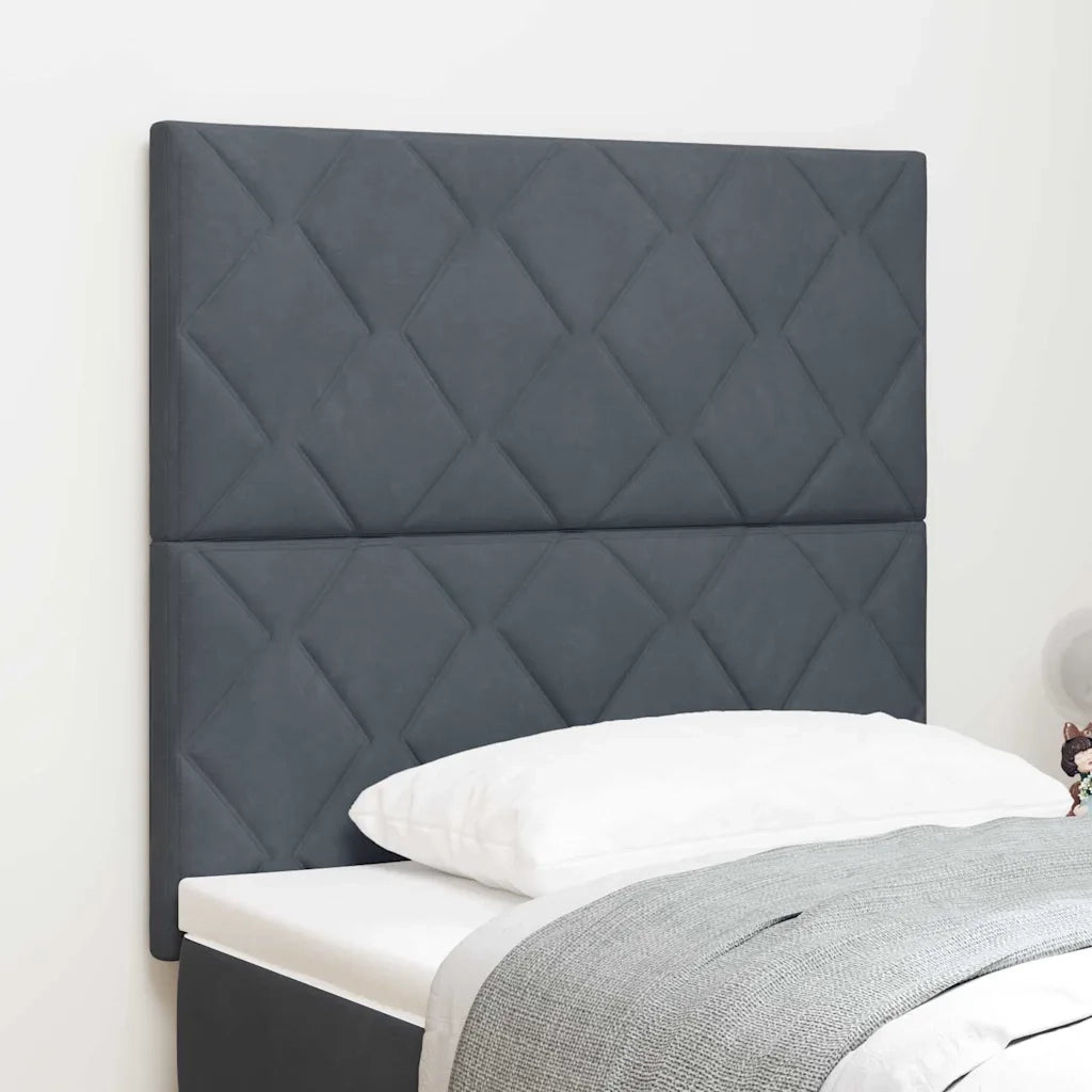 Testiera LED Grigio scuro 90 cm Velluto 3338496