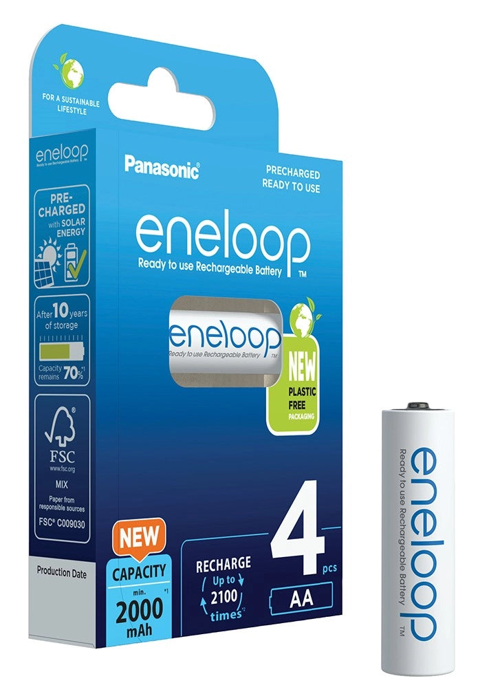 BATTERIA ricaricabile stilo Panasonic ENELOOP NIMH 2000 mAh 4pz