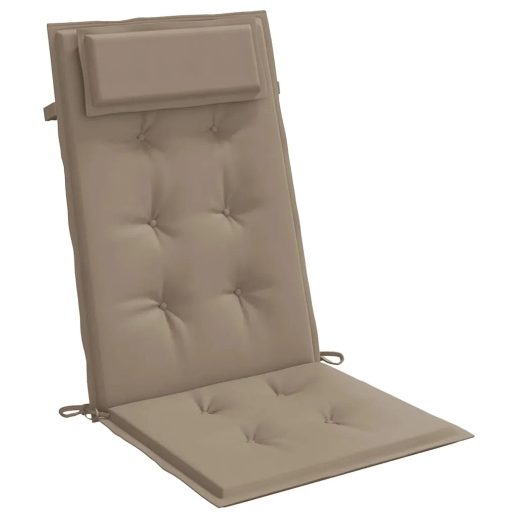 Cuscini per Sedia con Schienale Alto 4pz Tortora Tessuto Oxford 361899