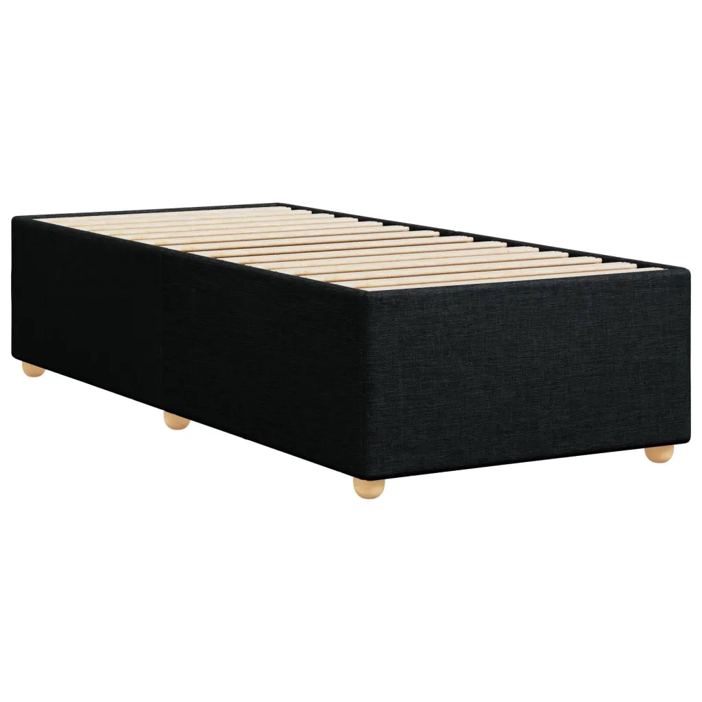 Letto singolo | Letto per adulti | Giroletto senza Materasso Nero 90x200 cm in Tessuto