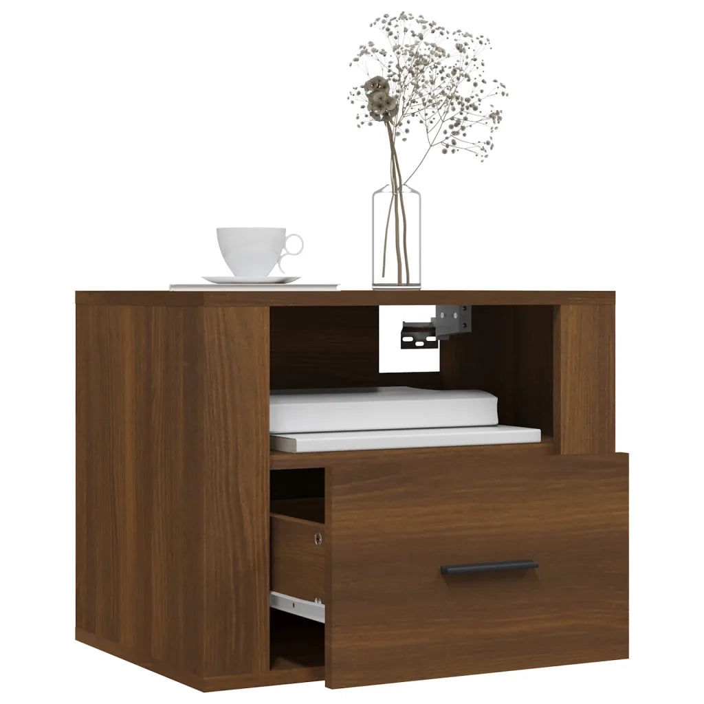 Comodini a Muro 2 pz Rovere Marrone 50x36x40 cm cod mxl 30122