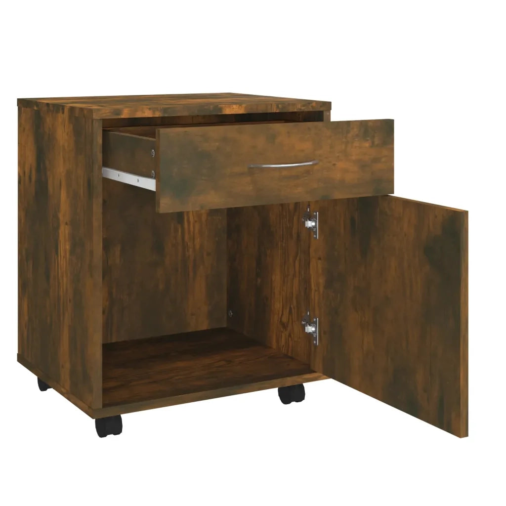 Armadietto con Ruote Rovere Fumo 45x38x54 cm Legno Multistrato cod mxl 40638