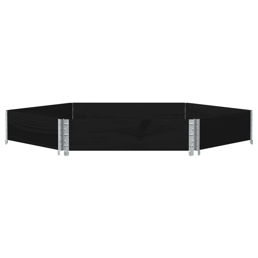 Fioriera Rialzata Esagonale Nera 160x160cm Legno di Pino 4010318