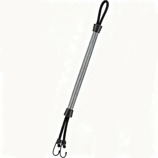Uitrekken 55cm - Aanlegtouw per 2 pezzi - Accessori per barche - Linea di ormeggio con ganci - Per barche, kayak, jet ski, pontone, canoe - Nero
