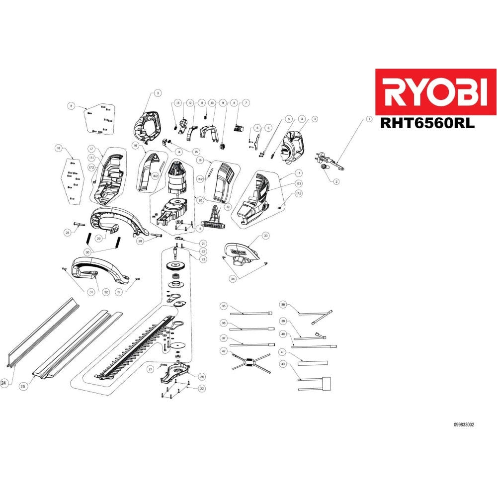 Trade Shop - Tagliasiepi Elettrico Ryobi Rht6560rl 650w Lama 60cm Taglio 30mm Rotante -
